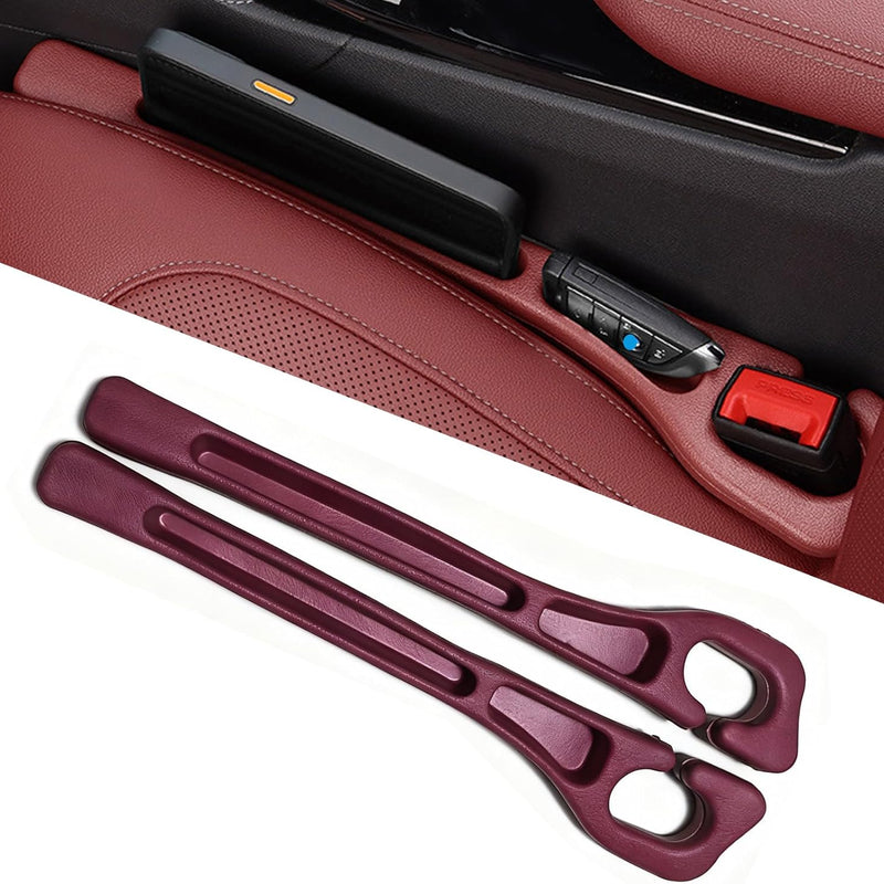 Car Seat Crevice Fill Organizer 2 pcs - No Drop Seat Guard, Universal Car Seat Crevice Filler, Durable Non-Slip Material, Easy 10 Second Installation for Cars, Trucks & SUVs (Red)