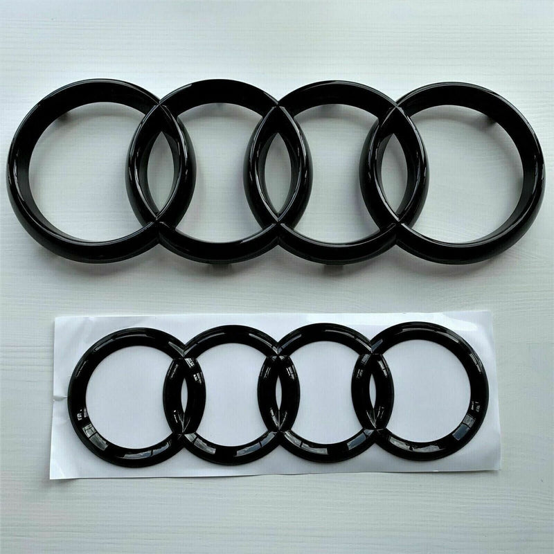 Replacement Audi A1 A3 A4 A5 Front & Rear Black Emblem Rings Set — 273mm & 192mm
