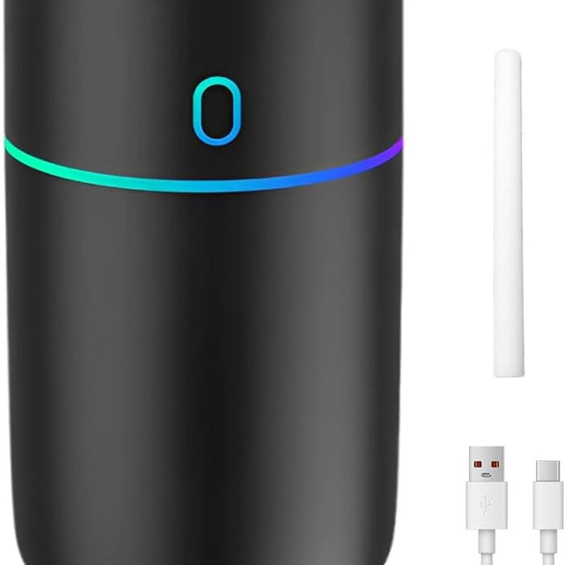 Car air freshener with colored lights and USB connection - 2 settings, automatic shut-off - for car, office, bedroom