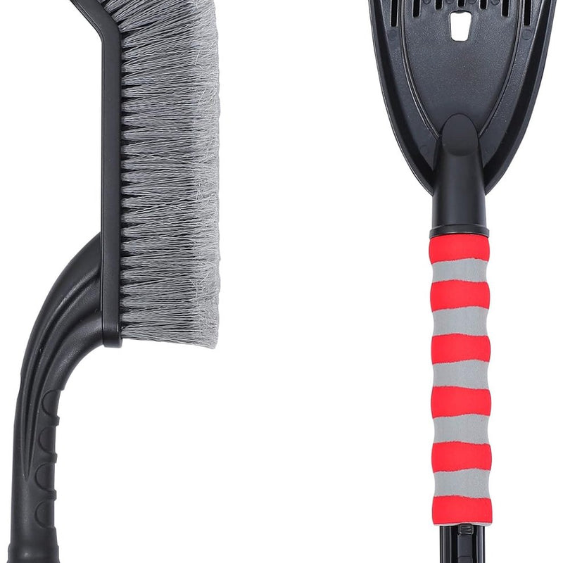 Snow Brush for Car - Two-in-One Ice Scraper - 25'' Ergonomic Handle - Winter Car Accessory