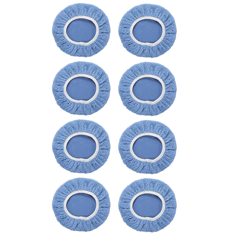 JWDX Cleaning Brush Clearance, 8Pack Car Polisher Pad Bonnet (5 to 6 Inches) Soft Microfiber Polishing Bonnet Buffing Pad Cover Light Blue