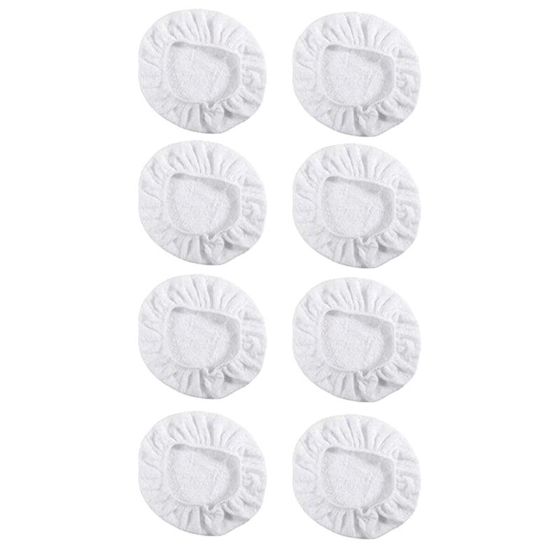 JWDX Cleaning Brush Clearance, 8Pack Car Polisher Pad Bonnet (5 to 6 Inches) Soft Microfiber Polishing Bonnet Buffing Pad Cover White