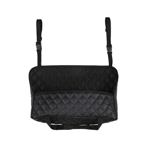 Car Purse Holder - Durable Leather Seat Back Organizer, Front Seat Storage Barrier, Pet & Kids Driver Storage Netting Pouch (Classic)