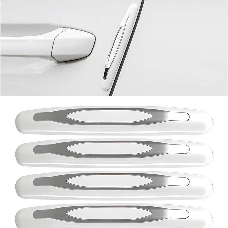 4 PCS Car Door Edge Guards, Anti-Scratch Self Adhesive Strip Trim Auto Body Protector, Anti-Collision Strip Vehicle Door Exterior Protective Cover, Car Accessories (White)