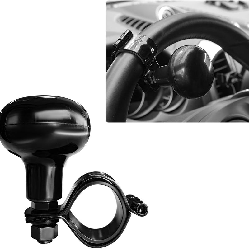 Steering Wheel Spinner Knob, Automotive Ball Power Handle for Car Steering Wheel, Steering Wheel Power Knob for Most Cars Semi Trucks Tractors Boats, Car Accessories (Black)