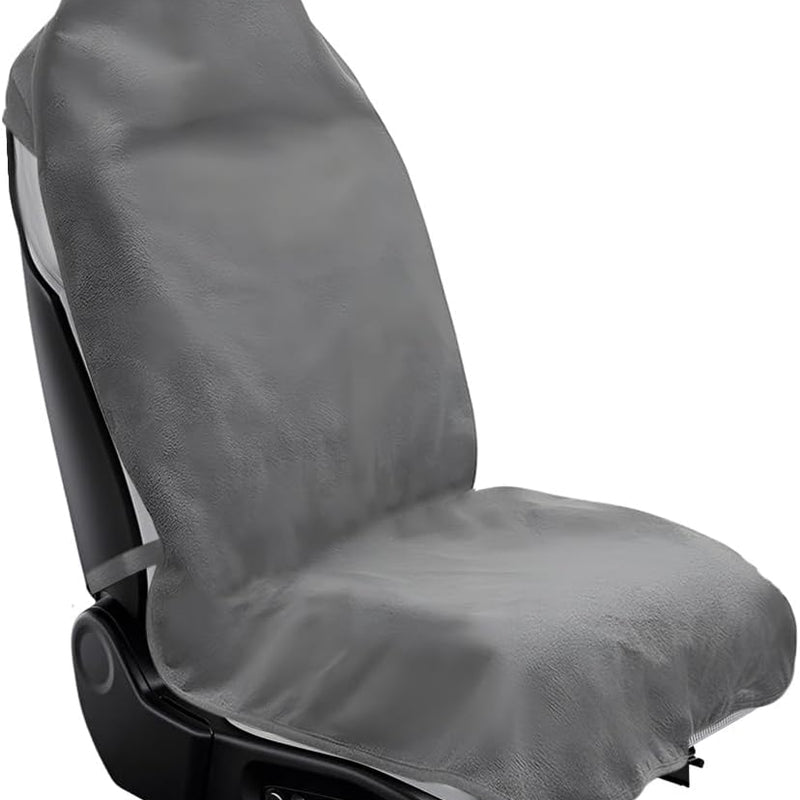 Car Towel Seat Cover, Waterproof Sweating Towel Non-Slip Front Seat Protector, Universal Soft Carseat Protective Cover for Gym Workout Running Swimming, Car Accessories (Gray)