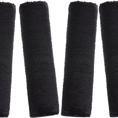 4 Pack Faux Sheepskin Car Seat Belt Pads Seatbelt Protector Soft Seat Belt Shoulder Strap Cover Comfort Harness Pad(Black, 9.9 Inch)