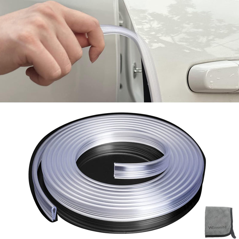 32.8ft (10m) Car Door Edge Guards Clear – Self-Adhesive PVC, U-Shaped, Fits Most Vehicles, Scratch- and Chip-Resistant – Reduces Dings in Parking Lots