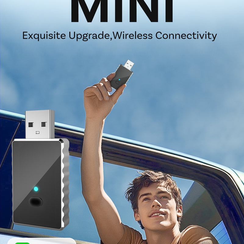 Mini 2-in-1 Wireless CarPlay & Android Auto Adapter - 5GHz WiFi 6, Bluetooth 5.4, Plug & Play Dongle(black)