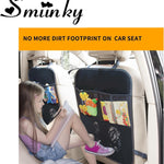 Kicking Mat with Organizer - 2 Pack Rear Seat Protector Seat Cover for your car, SUV, minivan or truck seat - Vehicle Rear Seat Child Safety Accessory - GM Interior Protector