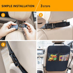 Kicking Mat with Organizer - 2 Pack Rear Seat Protector Seat Cover for your car, SUV, minivan or truck seat - Vehicle Rear Seat Child Safety Accessory - GM Interior Protector