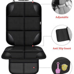 Child Car Seat Protector, Durable 600D Fabric Waterproof Car Seat Cover with Thick Padded Non-Slip Backing, No Imprint (Black 1 Piece)