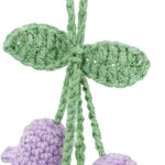 Lily Flower Hand Knitted Car Mirror Suspension Accessories, Rearview Mirror Accessories Car Decoration for Men and Women（Purple）