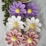 Crochet Daisy Auto Parts Women Cute Rearview Mirror Charm Crafted Daisy Flower Gift Crochet Lovers Car Decoration Car Interior Aesthetics (Purple)