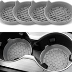 Car Cup Holder Coaster, Silicone Cup Holder Insert, Universal Anti-Slip Cup Holder, Auto Accessories Interior for Men and Women 4 Pack Grey