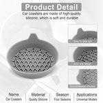 Car Cup Holder Coaster, Silicone Cup Holder Insert, Universal Anti-Slip Cup Holder, Auto Accessories Interior for Men and Women 4 Pack Grey