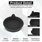 Car Cup Holder Coaster, Silicone Cup Holder Insert, Universal Non-Slip Cup Holder, Auto Accessories Interior Unisex 4 Pack Black