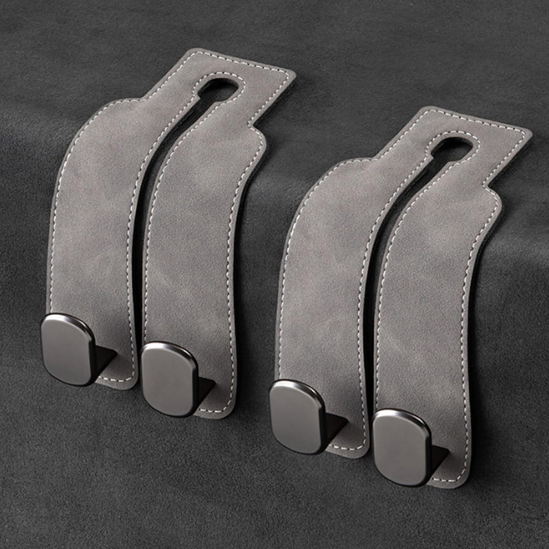 Car Headrest Hook, Car Hook for Wallet & Bag, Car Wallet Hook (Grey - Pack of 2)