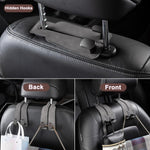 Car Headrest Hook, Car Hook for Wallet & Bag, Car Wallet Hook (Grey - Pack of 2)