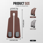 Headrest Hook for Car Seat Headrest, 2026 Wallet & Bag Hook Cute Car Wallet Holder, Double Hook Leather Car Headrest Hook Seat Back Storage Bag for Travel (Brown*4)
