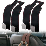 Headrest Hook for Car Seat Headrest, 2026 Wallet & Bag Hook Cute Car Wallet Holder, Double Hook Leather Car Headrest Hook Seat Back Storage Bag for Travel (Black*2)
