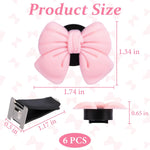 6pcs Pink Bow Car Vent Clamp, Cute Air Freshener Clamp, Pink Bow Auto Accessories, Coquette Air Air Conditioning Vent Decoration, Indoor Girl Car Accessories for Women Car Truck Suv