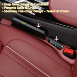 Car Seat Crevice Fill Organizer 2 pcs - No Drop Seat Guard, Universal Car Seat Crevice Filler, Durable Non-Slip Material, Easy 10 Second Installation for Cars, Trucks & SUVs (Red)