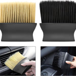 Yellow & Black Car Detailing Brush Set (2-Pack): Soft Bristle Dust Cleaners for Air Vents, Dashboard & Home Use