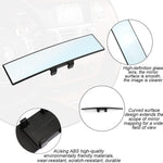 Wide-Angle Car Rearview Mirror with Curved HD Glass Lens, Clip-On Design, ABS Frame, Anti-Glare Coating, Universal Fit for Sedans SUVs Trucks Vans, Easy 10-Second Installation (White)