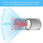 Wide-Angle Car Rearview Mirror with Curved HD Glass Lens, Clip-On Design, ABS Frame, Anti-Glare Coating, Universal Fit for Sedans SUVs Trucks Vans, Easy 10-Second Installation (White)