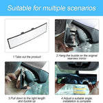 Wide-Angle Car Rearview Mirror with Curved HD Glass Lens, Clip-On Design, ABS Frame, Anti-Glare Coating, Universal Fit for Sedans SUVs Trucks Vans, Easy 10-Second Installation (White)