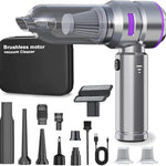 Car Vacuum Cleaner,19000PA High Power Mini Vacuum Cleaner,Rechargeable Handheld Vacuum,Portable Cordless Compressed Air Duster Air Blower for Car Home-Purple