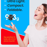 Suction Cup Phone Mount , 360° Adjustable Magnetic Car Phone Holder, Pocket Size Foldable Car Mount, Cell Phone Holders for Your Car for iPhone Series- Black