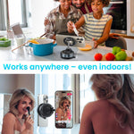 Suction Cup Phone Mount , 360° Adjustable Magnetic Car Phone Holder, Pocket Size Foldable Car Mount, Cell Phone Holders for Your Car for iPhone Series- Black