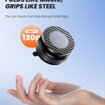 Suction Phone Mount for Car Dashboard/Windshield - 360°Adjustable Magnetic Phone Holder for Car, Foldable Car Phone Holder for iPhone  Series (Carbon Fiber & Aluminum Alloy)