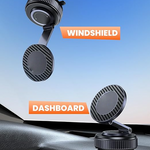 Suction Phone Mount for Car Dashboard/Windshield - 360°Adjustable Magnetic Phone Holder for Car, Foldable Car Phone Holder for iPhone  Series (Carbon Fiber & Aluminum Alloy)