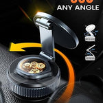 Suction Phone Mount for Car Dashboard/Windshield - 360°Adjustable Magnetic Phone Holder for Car, Foldable Car Phone Holder for iPhone  Series (Carbon Fiber & Aluminum Alloy)