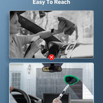 Windshield Washer Tool for Inside with 4 Reusable Washable Green Microfiber Pads