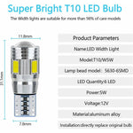 T10 W5W LED Bulb Car Interior Light LED Car Night Light Suitable For License Plate Lights, Side Lights, Position Lights