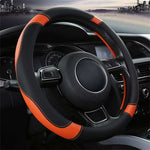 Car Steering Wheel Cover Microfiber Leather Steering Wheel Covers Universal 37-38Cm / 15" Non-Slip Breathable Durable