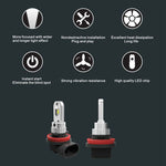 H11 H8 H9 H16 LED Fog Light Bulb, Pure White 6000K, Error Free Odb 12W 1200Lm LED DAytime Running Lights For Vehicle