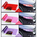Car Light Sticker, Self Adhesive Car Light Sticker Smoke Fog Light Taillight Tint Vinyl Film Sheets, Red, 30X60Cm