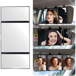 Car Vanity Mirror Universal Sun Visor Mirror Tri-Fold Design Folding Vanity Mirror Cosmetic Makeup Mirror Auto Supplies