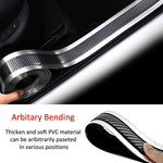 Car Door Sill Sticker Carbon Fiber Silver 5Cmx3M Self-Adhesive Sticker Protector Bumper Guard Strip
