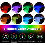 Car Interior LED Lights - Car Interior Lamp, 48 LED Car Strip Lights With Wireless Remote Control, Upgraded Waterproof