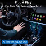 3-in-1 Wireless CarPlay Mirror Link Adapter (version 2026) compatible with iPhone/Apple/Android: automatic connection to your car's screen, dual Wi-Fi 2.4/5 GHz and Bluetooth 5.0, wired to wireless mode (iPhone compatible, 1 piece)