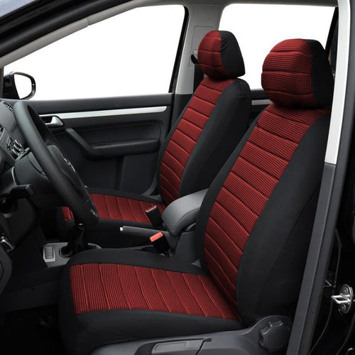 Universal Front Car Seat Covers, 2 Pack — Black & Red