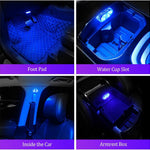 Set of 2 LED car interior lights, 7-color ambient lighting, USB rechargeable reading lights, portable