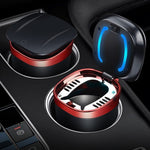Portable Car Ashtray with Lid, Odorless Automatic Extinguishing & LED Light, Silver