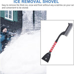 Snow Brush for Car - Two-in-One Ice Scraper - 25'' Ergonomic Handle - Winter Car Accessory